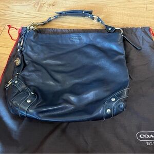 Coach Large Carly Black Leather Hobo Bag